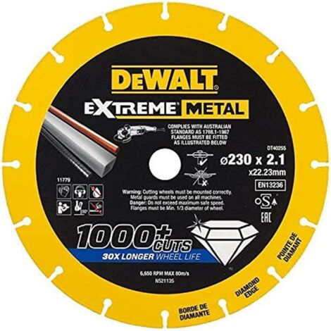 DeWalt DT40255-QZ Disco Diamantato Taglio Smerigliatrice 230 x 22,23 x 1,5 mm