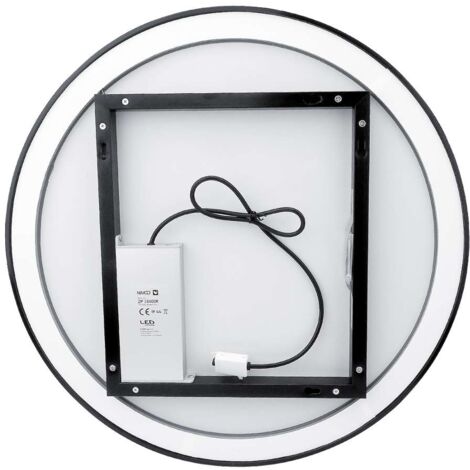 Nimco Specchi - Specchio Con Illuminazione LED, Diametro 100 Cm Sensore Tattile Nero Opaco Zpc 31004rvx 90 - Foto 11