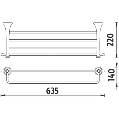 OMNIRES Modern Project - Portasciugamani, lunghezza 60 cm, rame