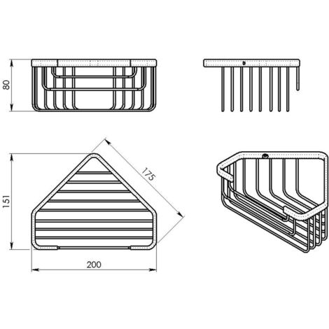 Bernkot Mensola angolare per doccia, 30,5 cm, trapezoidale