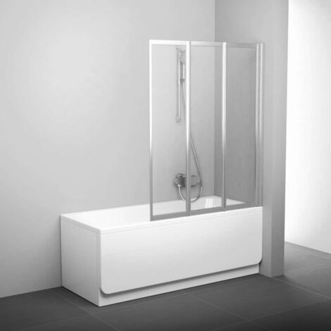 Ravak Supernova - Paravento per vasca pieghevole VS3 130, 130x140 cm, vetro satinato/trasparente 795V0U00Z1