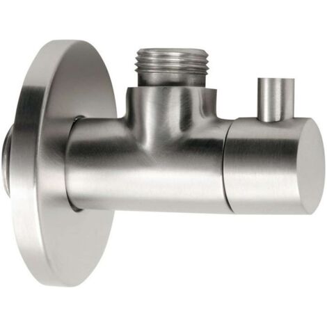 Sapho Minimal - Rubinetto a squadra con rosetta, 1/2"x 3/8" per acqua fredda, acciaio inox MI058S