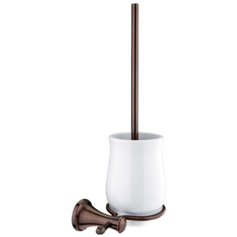 MRXFN spazzolone Set di scopini for WC a Parete in Rame Antico, Kit di spazzole for WC for Bagno, casa, Hotel, stantuffo
