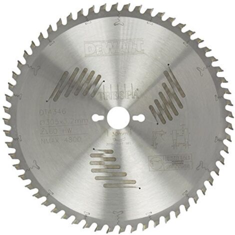 DeWALT - Lama circolare per legno 305x30 mm, 60 denti DT4346 (1/2)