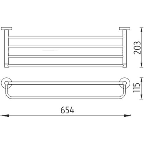 Portasciugamani Da Parete In Nichel Spazzolato - 45,7 Cm, Acciaio Inox SUS304, Per Bagno Moderno, Lunghezza Totale 50,8 Cm