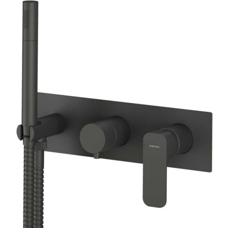 Sapho Spy - Miscelatore da incasso, per 3 apparecchi, con corpo, nero opaco PY53/15 (1/2)