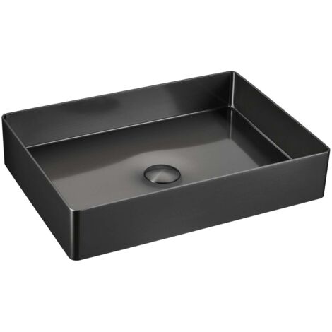 Sapho Aurum - Lavabo 50x35 cm, senza troppopieno, antracite AU103 (1/4)
