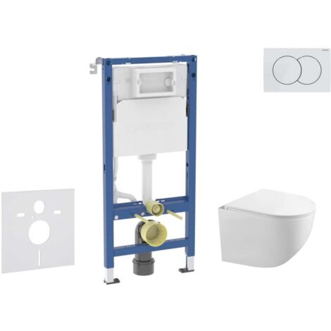 Geberit Duofix - Set con modulo di installazione, vaso WC Gaia e copriwater softclose, placca di comando Delta01, bianco alpino SANI11CA3120B