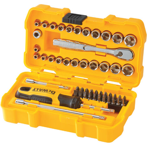 DEWALT DWMT81610-0 - Set de elettroutensili de drive de 1/4 di pollice con proprietà anticorrosione e controllode impugnatura zigrinata per la casa, il fai da te e l'uso professionale, giallo e...