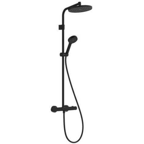 Hansgrohe Activera S - Set doccia con termostato, diametro 24 cm, 2 getti, EcoSmart, nero opaco 28078670