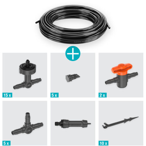GARDENA Kit irrigazione a goccia: set completo per irrigare fino a 15 piante in vaso Micro-Drip-System (13401-20)