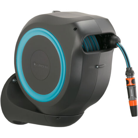 GARDENA Avvolgitubo da parete automatico RollUp M (azzurro): tubo 20 m incluso (18610-20) (1/4)