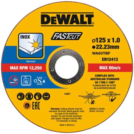 DeWALT Accessori - Set di dischi da taglio per acciaio inox 125x22,23 mm, 100 pz DT20540