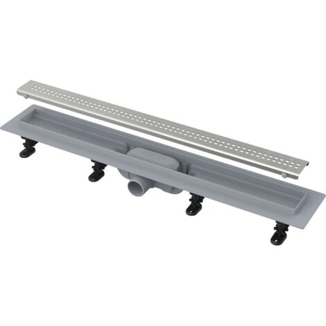 Alca - Canalina doccia Simple 75 cm, con bordo per griglia forata, incl. griglia, acciaio inox opaco APZ9-750M (1/3)