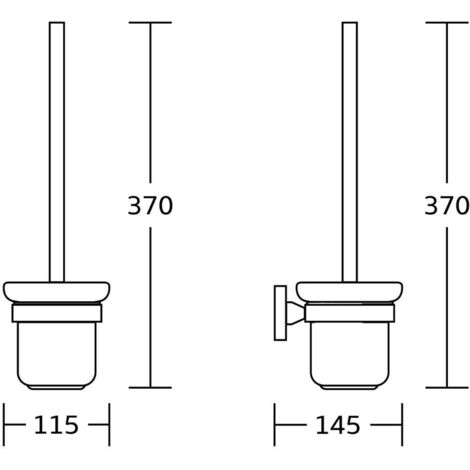 Villeroy & Boch Elements Tender - Scopino WC Con Supporto A Parete Vetro Nero Opaco Tva151016000k5