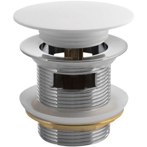 Polysan Accessori - Piletta di scarico vasca da bagno, ClickClack, bianco opaco 72195