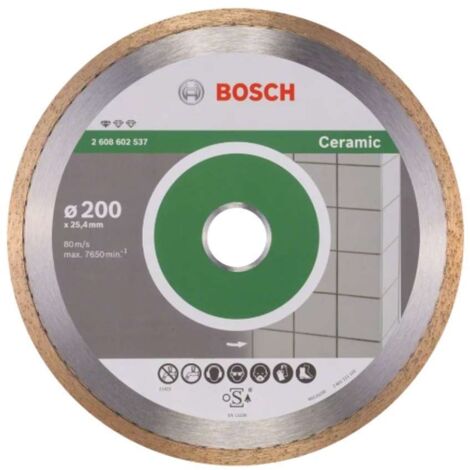 Bosch Accessori - Disco da taglio diamantato per piastrelle e rivestimenti 200x25,4 mm 2608602537