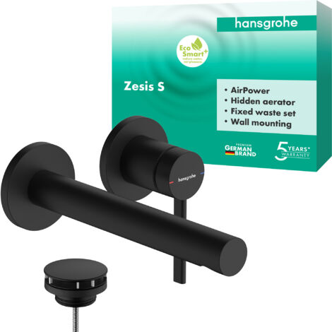 Hansgrohe Zesis S - Miscelatore per lavabo da incasso, con scarico, 2 fori, EcoSmart+, nero opaco 74750670 (1/4)