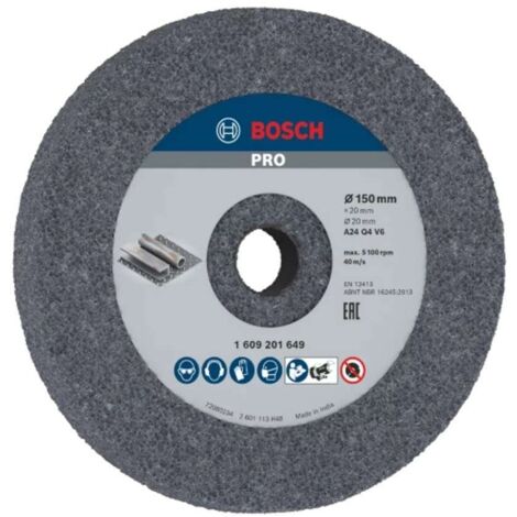Bosch Accessori - Disco abrasivo per metallo P24, 150x20x20 mm 1609201649