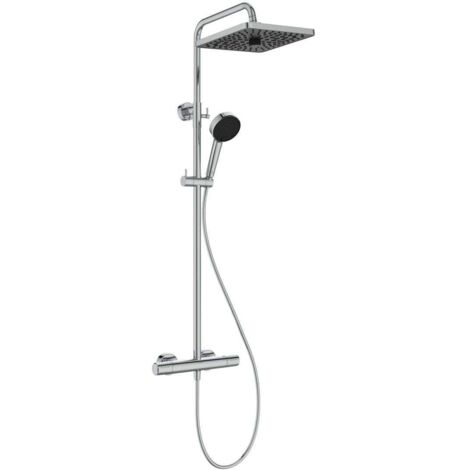 Ideal Standard Ceratherm T25+ - Set doccia con termostato, 26x26 cm, 2 getti, cromo A8498AA