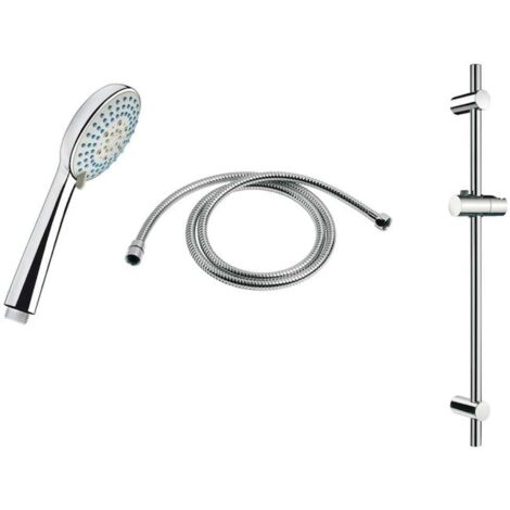 Jika Rio - Set soffione doccia, 3 getti, aste e flessibile 1,7 m, acciaio inox/cromo H3651R00043731 (1/2)