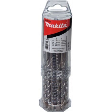 Makita Accessori - Set di punte da trapano SDS Plus per muratura, 12 pz B-49096