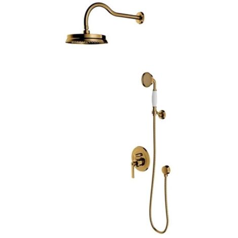 OMNIRES Armance - Set doccia con miscelatore ad incasso, con corpo, diametro 22,5 cm, oro SYSAM10GL