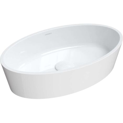 OMNIRES Bari M+ - Lavabo da appoggio 50x30 cm, senza troppopieno, bianco BARI500UNBP (1/2)