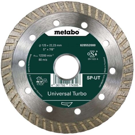 Metabo Disco diamantato per troncare 125x22,23 mm, SP-UT, universale Turbo SP (628552000)