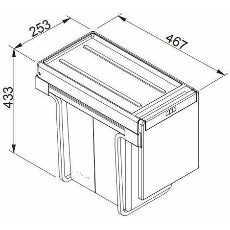 Franke Cube 30 - Pattumiera estraibile a 3 scomparti per la raccolta  differenziata (3 x 10 L) : : Casa e cucina