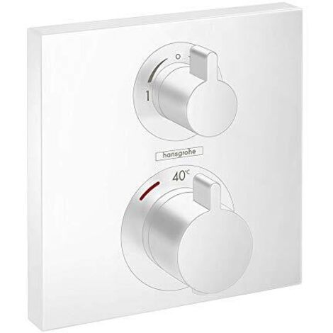 Hansgrohe Ecostat Square - Miscelatore termostatico ad incasso per 2 utenze, bianco opaco 15714700 (1/4)