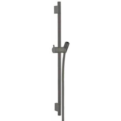 Hansgrohe Unica'S - Asta saliscendi 65 cm con flessibile doccia, cromo nero spazzolato 28632340