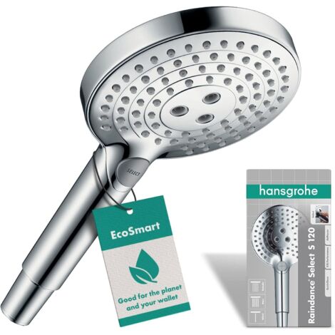 Hansgrohe Raindance Select S - Doccetta a mano 120, 3 getti EcoSmart 9 l/min, cromata 26531000 (1/5)