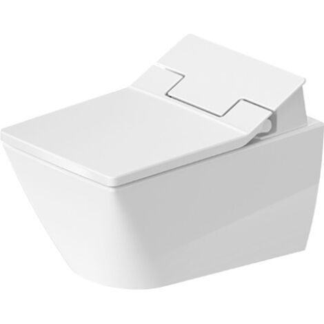 Duravit Viu - WC sospeso per Sedile bidet SensoWash, Rimless, DuraFix, bianco alpino 2511590000