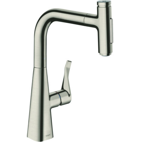 Hansgrohe M71 - Miscelatore da lavello Metris Select con doccetta estraibile, simil inox 73822800 (1/3)