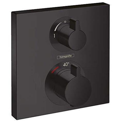 Hansgrohe Ecostat Square - Miscelatore termostatico ad incasso per 2 utenze, nero opaco 15714670 (1/4)