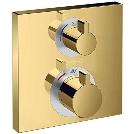 Hansgrohe Ecostat Square - Miscelatore termostatico ad incasso per 2 utenze, color oro lucido 15714990 (1/4)
