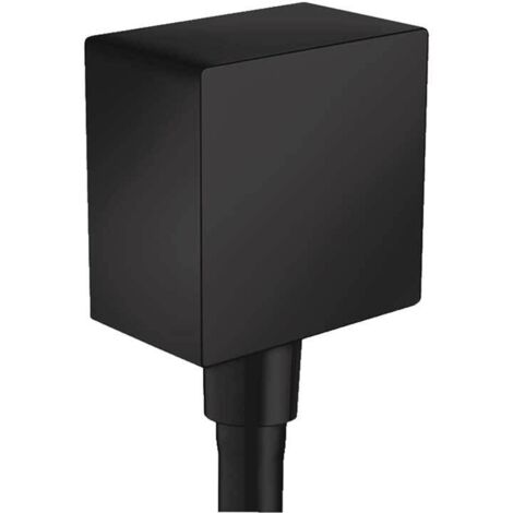Hansgrohe Fixfit - Attacco per flessibile Square con valvola di ritorno, nero opaco 26455670 (1/7)