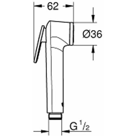 Grohe Tempesta-F - Doccetta a mano per bidet con supporto e tubo flessibile  1,25 m, cromata 26354000