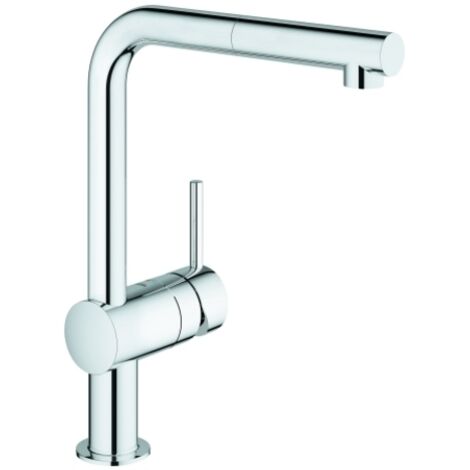 Grohe Minta - Miscelatore monocomando per lavello con bocca di erogazione estraibile, cromato 31397000