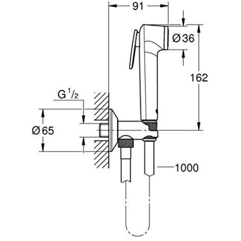 Grohe Tempesta 26352000 Set Doccia Completo Con Manopola E Supporto - Cromo