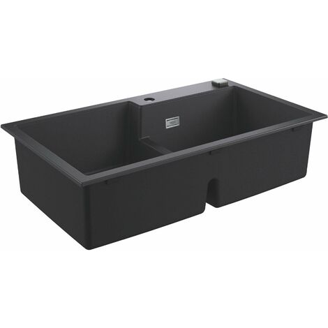 Grohe Lavelli - Lavello composito K500 con scarico automatico, 86x50 cm, granito nero 31649AP0 (1/4)