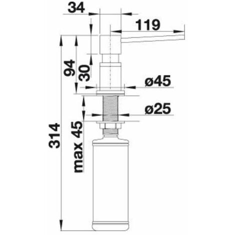 Blanco Accessori - Dispenser di detergente Lato, antracite/cromo 525810