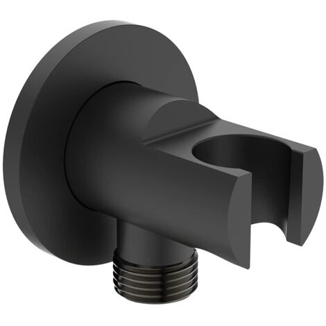 Ideal Standard - Supporto a parete fisso erogante per doccetta, Nero Seta
