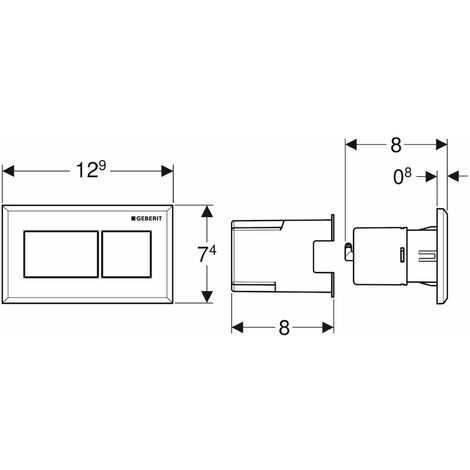 Geberit placca di comando twinline 30 per risciacquo a due quantità  finitura cromo lucido/satinato 115.899.KH.1