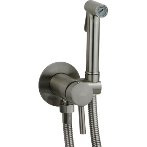 Set bidet da incasso colore acciaio spazzolato con miscelatore e doccia Paffoni ZDUP110ST Steel Looking