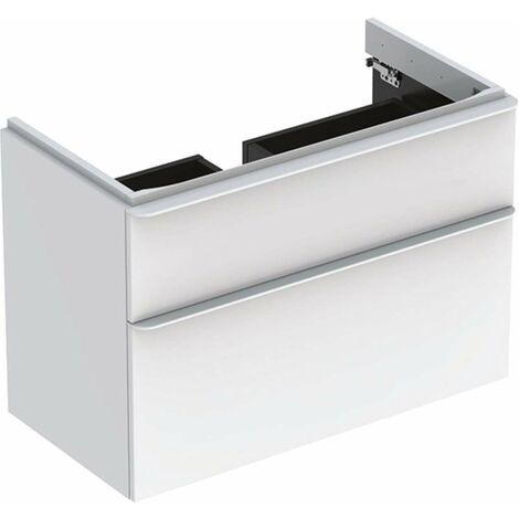 Geberit Smyle Square - Mobile sottolavabo, 88x47x62 cm, 2 cassetti, bianco lucido/bianco opaco 500.354.00.1 (1/3)