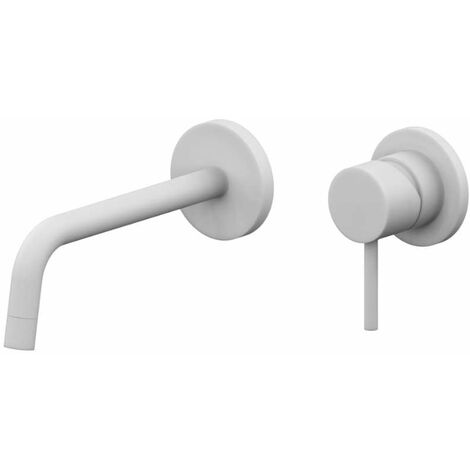 Miscelatore lavabo ad incasso bianco opaco con bocca l.123 mm Paffoni serie Light LIG104BO70  Ottone - Bianco Opaco