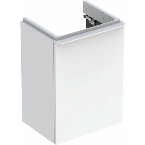 Geberit Smyle Square - Mobile sottolavabo, 44x36x62 cm, 1 anta, cardini a sinistra, bianco lucido/bianco opaco 500.351.00.1 (1/3)