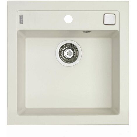 Alveus Formic - Lavello in granito 52x51 cm, con comando dello scarico, arctic 1128395